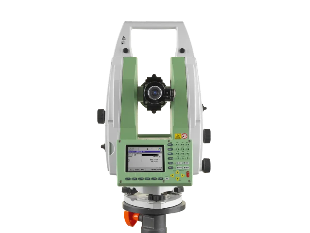Leica TM6100A industriell teodolitt sett forfra med fargeskjerm og tastatur